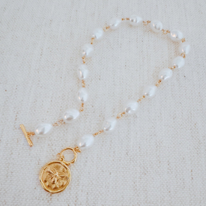 Golden Bee Baroque Necklace