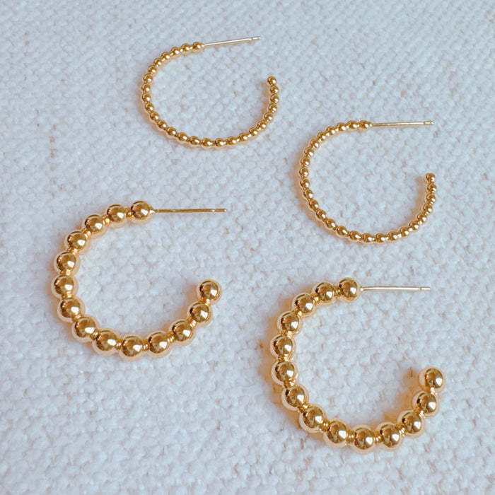 Golden Dot Everyday Hoop Earrings