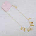 Golden Sea Charm Necklace – Shell, Dolphin & Starfish