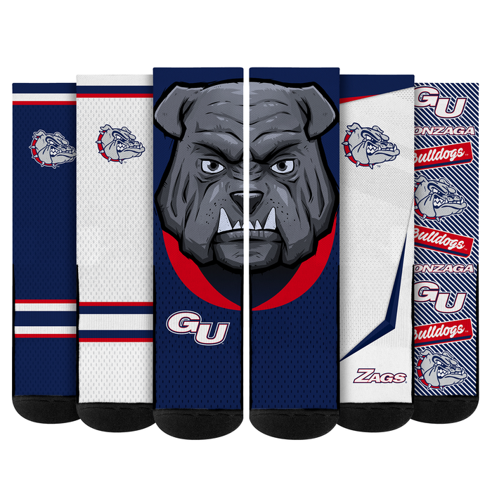 Gonzaga Bulldogs - Super Fan Bundle 5-Pack by Rock 'Em Socks