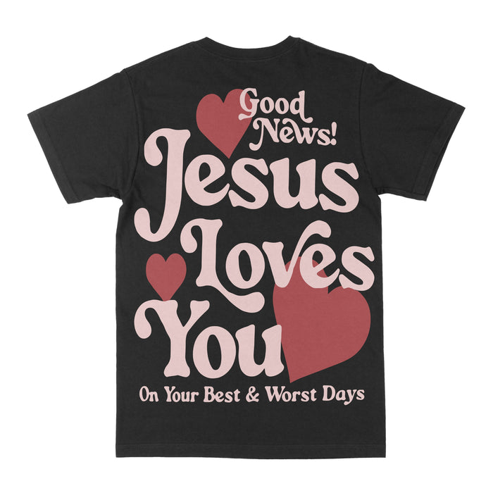 Good News God Loves You Graphic Tee by Obsessed with graphic tees