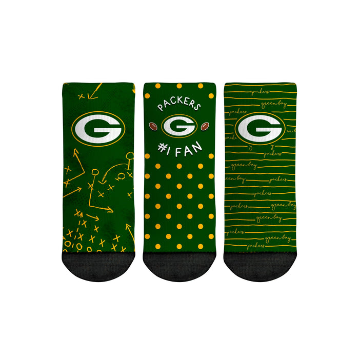Green Bay Packers - Number 1 Fan 3-Pack (Toddler) by Rock 'Em Socks
