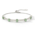Green Sapphire Adjustable Bracelet by Fine Color Jewels