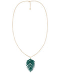Alfani Gold-Tone Colored Palm Leaf Long Pendant Necklace by Vanessa Jane