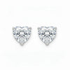 IGI Certified Heart Lab Grown Diamond Solitaire Stud Earrings White Gold