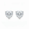 IGI Certified Heart Lab Grown Diamond Solitaire Stud Earrings White Gold by Fine Color Jewels