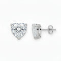IGI Certified Heart Lab Grown Diamond Solitaire Stud Earrings White Gold by Fine Color Jewels