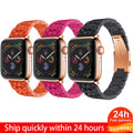 Resin Watchband Strap For Apple Watch Band Series 11/10/9/8/7/6/5/4/ SE / Ultra 1/2/3 by Arleathercraft