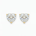 IGI Certified Heart Lab Grown Diamond Solitaire Stud Earrings Yellow Gold by Fine Color Jewels