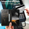 Faux Leather Wallet Case with Magnetic Card Holder Stand for iPhone 17 Pro Max 16 Plus 15 Pro 14 13 12 by Merch Section