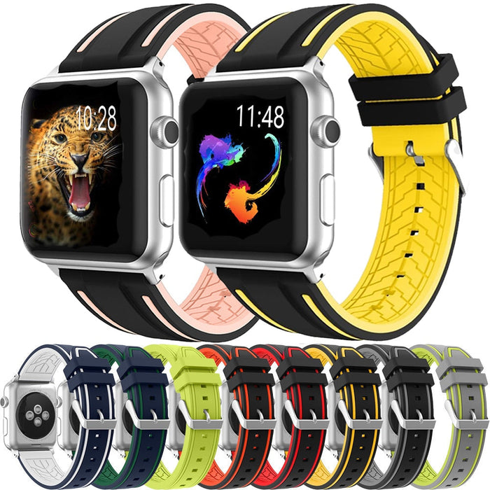 Sport Soft Silicone Strap For Apple Watch Series 11/10/9/8/7/6/5/4/ SE / Ultra 1/2/3 by Arleathercraft