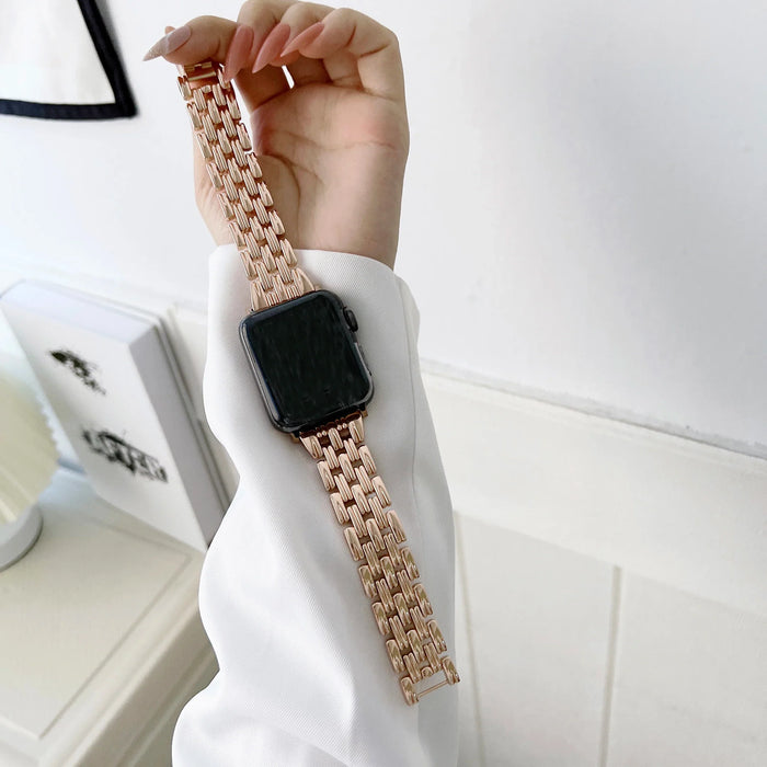 Apple Watch Stainless Steel Band - Luxury Diamond Design by BandsCo Straps