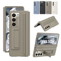 Skin Friendly Matte Leather Bracket Case With Hinge Protection For Samsung Galaxy Z Fold 6 5 4 by Merch Section