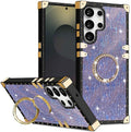 Sparkling Wave Design Ring Holder Case For Samsung Galaxy S23 S24 Plus S25 Ultra A16 A26 A36 A56 by Merch Section
