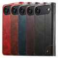 Faux Leather Wallet Case with Magnetic Card Holder Stand for iPhone 17 Pro Max 16 Plus 15 Pro 14 13 12 by Merch Section
