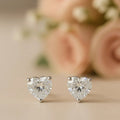 IGI Certified Heart Lab Grown Diamond Solitaire Stud Earrings White Gold by Fine Color Jewels