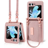 Women's Rose Gold Flip Leather Wallet Case With Wristband For Samsung Galaxy Z Flip 6