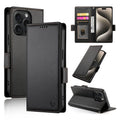 Side Buckle Magnetic Frosted Leather Wallet Card Holder Case for iPhone 15 Pro by Merch Section