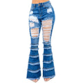 High Waist Layered Flare Jeans (33" inseam) by The House of Stylez