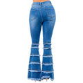 High Waist Layered Flare Jeans (33" inseam) by The House of Stylez