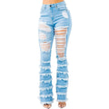 High Waist Layered Flare Jeans (33" inseam) by The House of Stylez
