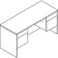 HON 10500 Series Kneespace Credenza With 3/4-Height Pedestals, 60w x 24d, Harvest