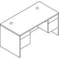 HON 10500 Series Double Pedestal Desk, 60" x 30" x 29.5", Harvest