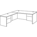 HON 10500 Series "L" Workstation Right Pedestal Desk, 66" x 30" x 29.5", Mahogany