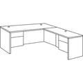 HON 10500 Series "L" Workstation Left Pedestal Desk, 66" x 30" x 29.5", Mahogany