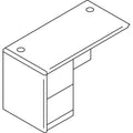 HON 10700 Series Full Left Pedestal Return, 48w x 24d x 29.5h, Cognac