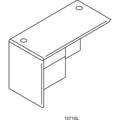 HON 10700 "L" Workstation Return, Left 3/4 Pedestal, 48w x 24d x 29.5h, Harvest