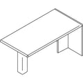 HON 10700 Series Peninsula with End Panel, Wood Support Column, 60w x 30d x 29.5h, Harvest