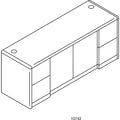 HON 10700 Series Credenza w/Doors, 72w x 24d x 29.5h, Mahogany