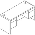 HON 10700 Kneespace Credenza, 3/4 Height Pedestals, 60w x 24d x 29.5h, Mahogany