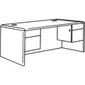 HON 10700 Series Double Pedestal Desk with Three-Quarter Height Pedestals, 72" x 36" x 29.5", Harvest