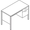 HON 34000 Series Right Pedestal Desk, 45.25" x 24" x 29.5", Harvest/Putty