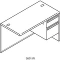 HON 38000 Series Flush Return, Right, 48w x 24d x 29.5h, Mahogany/Charcoal