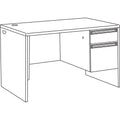 HON 38000 Series Right Pedestal Desk, 48" x 30" x 29.5", Mahogany/Charcoal