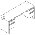 HON 38000 Series Kneespace Credenza, 72w x 24d x 29.5h, Harvest/Putty
