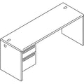 HON 38000 Series Left Pedestal Credenza, 72w x 24d x 29.5h, Harvest/Putty