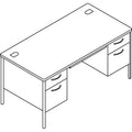 HON Mentor Series Double Pedestal Desk, 60" x 30" x 29.5", Mahogany/Charcoal