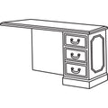HON 94000 Series "L" Workstation Right Return, 48w x 24d x 29.5h, Mahogany