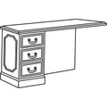 HON 94000 Series "L" Workstation Left Return, 48w x 24d x 29.5h, Mahogany