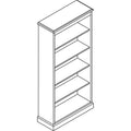 HON 94000 Series Five-Shelf Bookcase, 35.75w x 14.31d x 78.25h, Mahogany