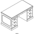 HON 94000 Series Double Pedestal Desk, 60" x 30" x 29.5", Mahogany
