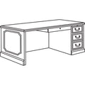 HON 94000 Series "L" Workstation Desk for Return on Left, 66" x 30" x 29.5", Mahogany