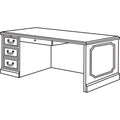 HON 94000 Series "L" Workstation Desk for Return on Right, 66" x 30" x 29.5", Mahogany