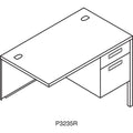 HON Metro Classic Series Workstation Return, Right, 42w x 24d x 29.5h, Mahogany/Charcoal