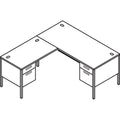 HON Metro Classic Series Right Pedestal "L" Workstation Desk, 66" x 30" x 29.5", Harvest/Putty