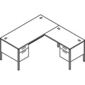 HON Metro Classic Series Left Pedestal "L" Workstation Desk, 66" x 30" x 29.5", Harvest/Putty